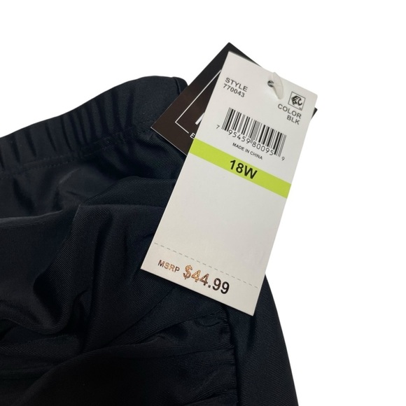 Island Escape Plus Size High Waist Bikini Bottoms Tummy Control Black 18 W New - Picture 3 of 5